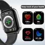 Smart Watch, 2.01" AMOLED Curved Display Fitness Tracker with Answer/Make Calls, Fitness Watch with Fitness and Sleep Trackers, Heart Rate Monitor, Always-On Display, Water Resistant, for Android iOS