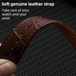 Danxancy Genuine Leather Watch Bands,Quick Release Italian Alligator Grain Calfskin Genuine Leather,Business Casual Universal Watch Strap Replacement Band Strap for Men Women（12mm to 24mm）