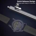 Danxancy Genuine Leather Watch Bands,Quick Release Italian Alligator Grain Calfskin Genuine Leather,Business Casual Universal Watch Strap Replacement Band Strap for Men Women（12mm to 24mm）