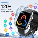 Smart Watches for Men Women (2 Bands), 1.85" AMOLED Smart Watch for iPhone & Android Phones, Heart Rate/ SpO2/ Sleep Monitor, 3ATM Waterproof, Calls & Messages, 120+ Sports Modes Fitness Tracker Watch