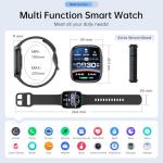 Smart Watches for Men Women (2 Bands), 1.85" AMOLED Smart Watch for iPhone & Android Phones, Heart Rate/ SpO2/ Sleep Monitor, 3ATM Waterproof, Calls & Messages, 120+ Sports Modes Fitness Tracker Watch