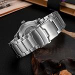 WOCCI 22mm Heavy-duty Metal Watch Band for Men, 316L Stainless Steel, Double Locking Deployant Clasp (Silver)