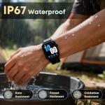 DIVOAZBVO Smart Watch for Men, 120+ Sports Modes Smartwatch with 1.83" HD Touchsreen, Sleep Monitor, IP67 Waterproof, Bluetooth Call & Music Control Fitness Watch for iPhone/Android Black