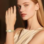 BOFAN Gold Watches for Women with Vintage Bracelet, Rectangular Case Roman Dial,Adjustment Tool Included,Water Resistant