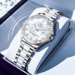 OLEVS Women Diamond Watch Elegant Luxury Dress Watch Women's Rose Gold Ceramic Crystal Wristwatch