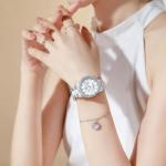 OLEVS Women Diamond Watch Elegant Luxury Dress Watch Women's Rose Gold Ceramic Crystal Wristwatch