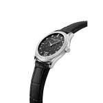 Frederique Constant Ladies' Swiss Made Classics Moon and Stars Quartz Diamond Accent Silver Tone Case Watch and Black Leather Strap, Style: FC-220BSD3BD6