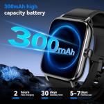 Smart Watches for Men Women with Alexa Built-in, Bluetooth Call, 1.85" HD Touchscreen, 120+ Sport Modes, IP68 Waterproof, 7-Day Battery, 24/7 Heart Rate & Sleep Monitor for Android iPhone (Black)