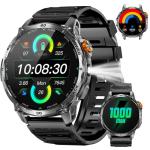 PODOEIL Military Smart Watches for Men,1000mAh/1.7" HD Large Screen Smartwatch, Led Flashlight, Answer/Make Calls,Waterproof,Heart Rate/Sleep Monitor/110+ Sport Modes Fitness Watch for Android/iPhone