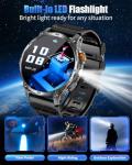 PODOEIL Military Smart Watches for Men,1000mAh/1.7" HD Large Screen Smartwatch, Led Flashlight, Answer/Make Calls,Waterproof,Heart Rate/Sleep Monitor/110+ Sport Modes Fitness Watch for Android/iPhone