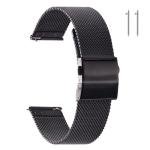 EACHE Stainless Steel Mesh Watch Band for Men Quick Release Adjustable Mesh Watch Straps 20mm Black