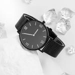 EACHE Stainless Steel Mesh Watch Band for Men Quick Release Adjustable Mesh Watch Straps 20mm Black