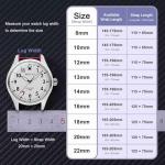 WOCCI 16mm Lug Width, Elegant Watch Band, Genuine Leather Replacement Strap with Gold Buckle (White)