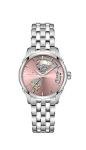 Hamilton Jazzmaster Open Heart Automatic Women's Watch, 36mm Stainless Steel Case, Swiss Made, Pink Dial Analog Wrist Watch, 50m Waterproof, Sapphire Crystal, 3-Hand Movement, Stainless Steel Strap