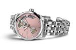 Hamilton Jazzmaster Open Heart Automatic Women's Watch, 36mm Stainless Steel Case, Swiss Made, Pink Dial Analog Wrist Watch, 50m Waterproof, Sapphire Crystal, 3-Hand Movement, Stainless Steel Strap