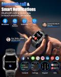 PODOEIL Military Smarty Watch for Men, 2.01" Smartwatch with 1200mAh Battery, Flashlight, Answer/Make Calls, Heart Rate/Sleep Monitor 100+ Sport Modes Fitness Tracker for Android/iPhone
