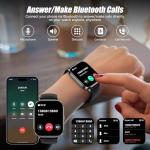 ganopterygon Smart Watch with 2.01" HD Touchscreen, Bluetooth Calling, 120+ Sports Modes, 24/7 Heart Rate & Sleep Monitoring, IP67 Waterproof Fitness Tracker, Compatible with iOS and Android (Black)