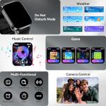 ganopterygon Smart Watch with 2.01" HD Touchscreen, Bluetooth Calling, 120+ Sports Modes, 24/7 Heart Rate & Sleep Monitoring, IP67 Waterproof Fitness Tracker, Compatible with iOS and Android (Black)