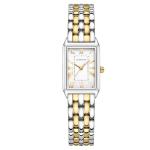 GAOFAN HOUR Gold Watches for Women with Vintage Rectangular Case,White Roman Dial,Stainless Steel Band,Adjustment Tool Included,Water Resistant(Two-Tone)