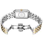 GAOFAN HOUR Gold Watches for Women with Vintage Rectangular Case,White Roman Dial,Stainless Steel Band,Adjustment Tool Included,Water Resistant(Two-Tone)