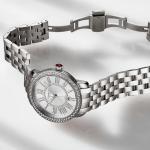 Stuhrling Original Celestia 4080 Women’s 38mm Quartz Watch – Crystal Bezel, Sunray Dial, Roman Numerals, Date Display, Stainless Steel Bracelet, Butterfly Clasp