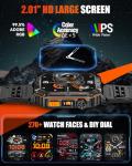 PODOEIL Military Smart Watches for Men, 2.01" HD Screen, 30-Day Battery, 5ATM Waterproof, LED Flashlight, Heart Rate & Sleep Monitor, 110+ Sports Modes, 2 Watch Bands, Android iOS