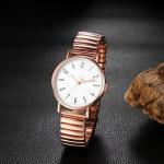 OIDEA Women's Elastic Strap Watches: Large Face Arabic Numerals Analog Quartz Wrist Watches for Women Easy Reader Stretch Band Ladies Watch Rosegold