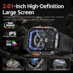 Military GPS Smart Watch for Men with Compass/Altitude/Flashlight，2.01" HD Screen smart watch with Voice Assistant/Bluetooth Calling，Smartwatch for Android&iOS, Activity Tracker Multiple Sport Modes