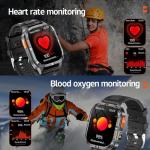 Military GPS Smart Watch for Men with Compass/Altitude/Flashlight，2.01" HD Screen smart watch with Voice Assistant/Bluetooth Calling，Smartwatch for Android&iOS, Activity Tracker Multiple Sport Modes