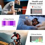 Smart Watch for Men Women, 1.83" HD Touch Screen Smartwatch with Bluetooth Call, 5 ATM Waterproof, 130+ Sport Modes Fitness Tracker Heart Rate Sleep Monitor Pedometer, Compatible with Android iPhone