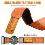 Ritche Christmas Gift Nylon Sport 22MM Quick Release Watch Band for men women,Replacement Sekio Watch bands Orange, White Elephant Gifts, Stocking Stuffers for Men