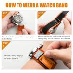 Ritche Christmas Gift Nylon Sport 22MM Quick Release Watch Band for men women,Replacement Sekio Watch bands Orange, White Elephant Gifts, Stocking Stuffers for Men