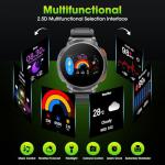 Haulvean Military Smart Watches for Men, 1.85" HD Large Screen Smart Watch, Flashlight/730mAh/110+ Sports Modes Fitness Tracker Watch, Waterproof Mens Smart Watch for Android Phones iPhone Compatible