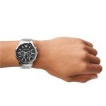 Emporio Armani Men's Silver Stainless Steel Chronograph Watch
