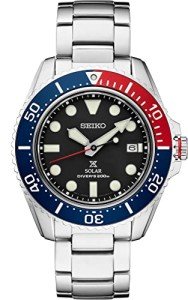 Seiko Prospex Solar Diver's Blue Red Bezel Watch
