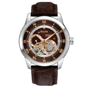 Bulova Men's Automatic Brown Dial Leather Watch