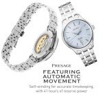 Seiko Presage Patterned Blue Dial Stainless Steel Watch