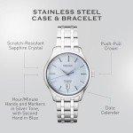 Seiko Presage Patterned Blue Dial Stainless Steel Watch