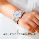 Seiko Presage Patterned Blue Dial Stainless Steel Watch