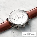 About Vintage 1844 Chronograph Mens Watch, Stainless Steel, Analog (Steel/White)