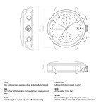 About Vintage 1844 Chronograph Mens Watch, Stainless Steel, Analog (Steel/White)