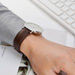 Dark Brown Vintage Leather Watch Band, 18mm