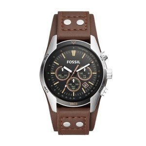 Fossil Men's Coachman Chronograph Watch, Black Leather