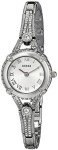 GUESS Silver-Tone Crystal Bracelet Watch, Adjustable Links