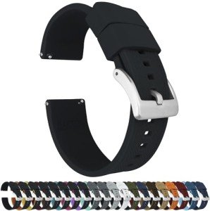 Barton Quick Release Black Silicone Watch Band 20mm