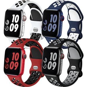 Adorve 4-Pack Sport Silicone Bands for Apple Watch
