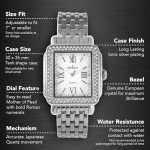Peugeot Women's Rectangle Crystal Dress Watch