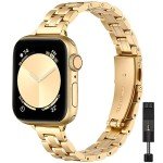 STIROLL Gold Metal Band for Apple Watch