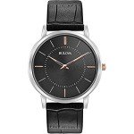 Bulova Men's Slim Quartz Watch with Leather Strap