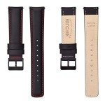 Ritche Quick Release Leather Watch Band - Black & Red